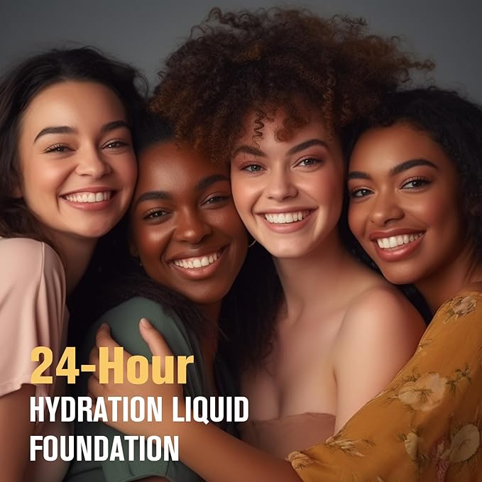 UCANBE Matte Liquid Foundation with Brush, Skincare Serum Foundation Face Makeup with Hyaluronic Acid, Medium to Full Coverage Waterproof Oil Control Longwear, for Mature Skin, Nude Beige, 1 fl. oz.-VivaGrace Women