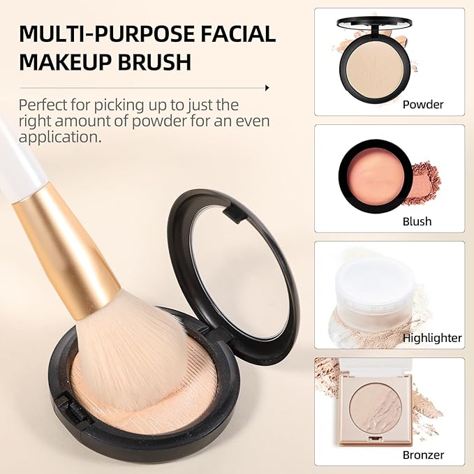 DUcare Powder Brush - Fluffy Large Makeup Brush With Soft Synthetic Bristles For Quick Makeup Setting and Blush for Flawless Application-VivaGrace Women