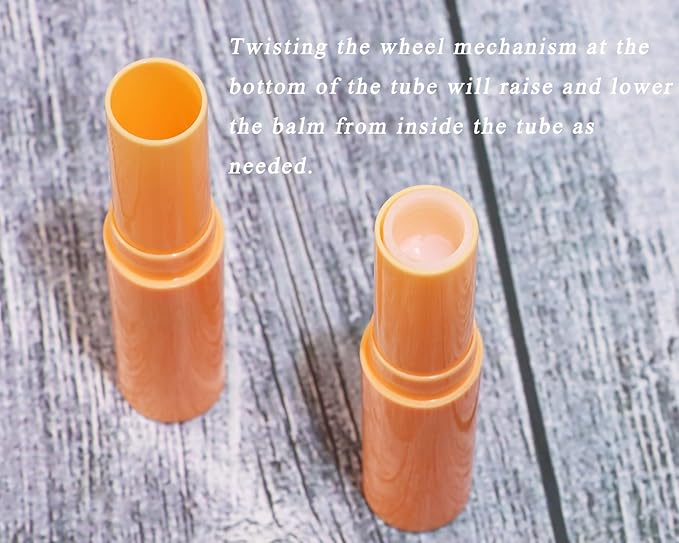 0.14oz Empty Flavored Lip Balm Container Tubes Plastic Homemade Moisturizing Lip Stick with Caps Bulk Fit for Women Adult DIY Making Supplies, 25 Count (Orange)-VivaGrace Women