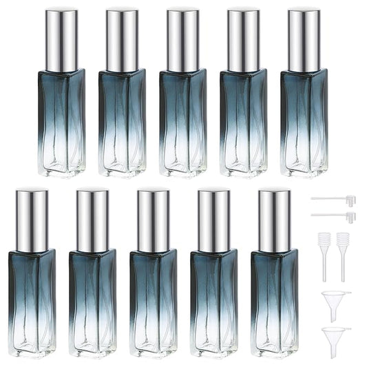 Segbeauty 10pcs Perfume Travel Refillable, 10ML Glass Spray Bottles Perfume Atomizer, Mini Travel Size Dispenser Bottle Set Atomizer Sprayer for Perfume Toiletries Cosmetic Container Spray Bottle-VivaGrace Women