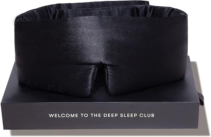DROWSY Silk Sleep Mask. Face-Hugging, Padded Silk Cocoon for Luxury Sleep in Total Darkness. (Black Jade)-VivaGrace Women