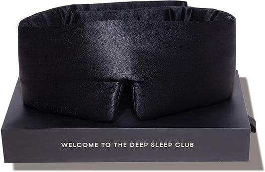 DROWSY Silk Sleep Mask. Face-Hugging, Padded Silk Cocoon for Luxury Sleep in Total Darkness. (Black Jade)-VivaGrace Women