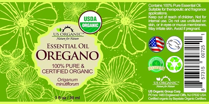 US Organic 100% Pure Oregano Essential Oil - USDA Certified Organic, Steam Distilled (30 ml)-VivaGrace Women