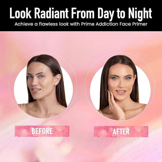 Frankie Rose Cosmetics Prime Addiction Face Primer – Perfect for Dry, Sensitive, Combination, Normal & Oily Skin – Moisturizing, Nourishing & Colorless Makeup Primer - 1.05 oz. (30 grams)-VivaGrace Women