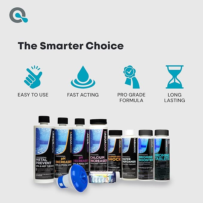 Aquadoc Bromine Hot Tub Starter Kit for Spas, Complete Spa Maintenance Kit with Bromine Tablets & Complete Hot Tub Chemicals Starter Kit (Bromine Hot Tub Starter Kit)-VivaGrace Women
