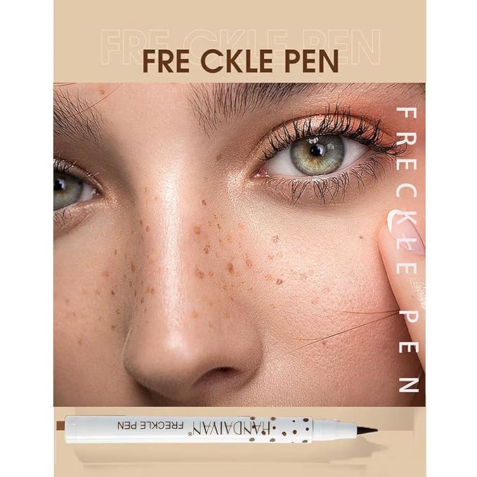 Freckle Pen 2 Colors, Natural Lifelike Freckle Makeup Pen Magic Freckle Color,Waterproof Longlasting Soft Dot Sopt Pen,for Natural Effortless Sunkissed Makeup-Chestnut&Dark Brown-VivaGrace Women