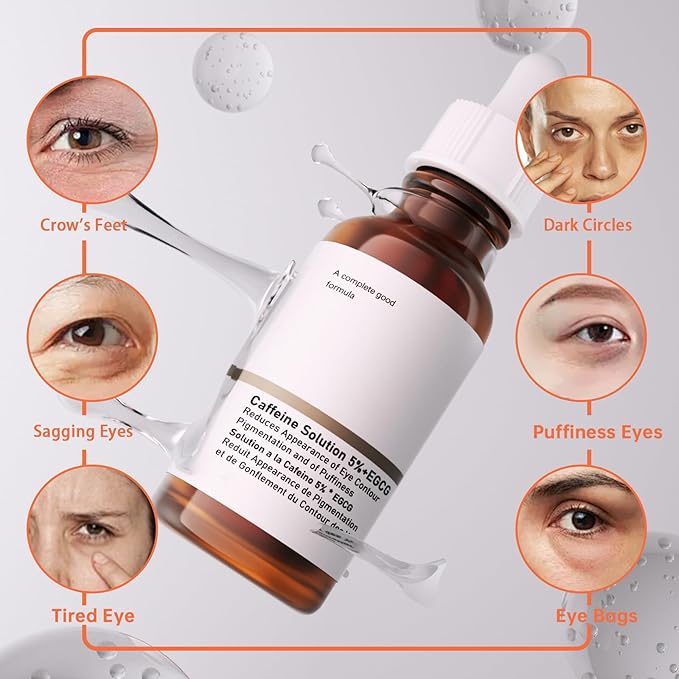 The Caffeine Solution 5% + EGCG，Reduces Appearance of Eye Contour Pigmentation and Puffiness，Under Eye Serum (30ml) Caffeine For Face Moisturizing Serum (2)-VivaGrace Women
