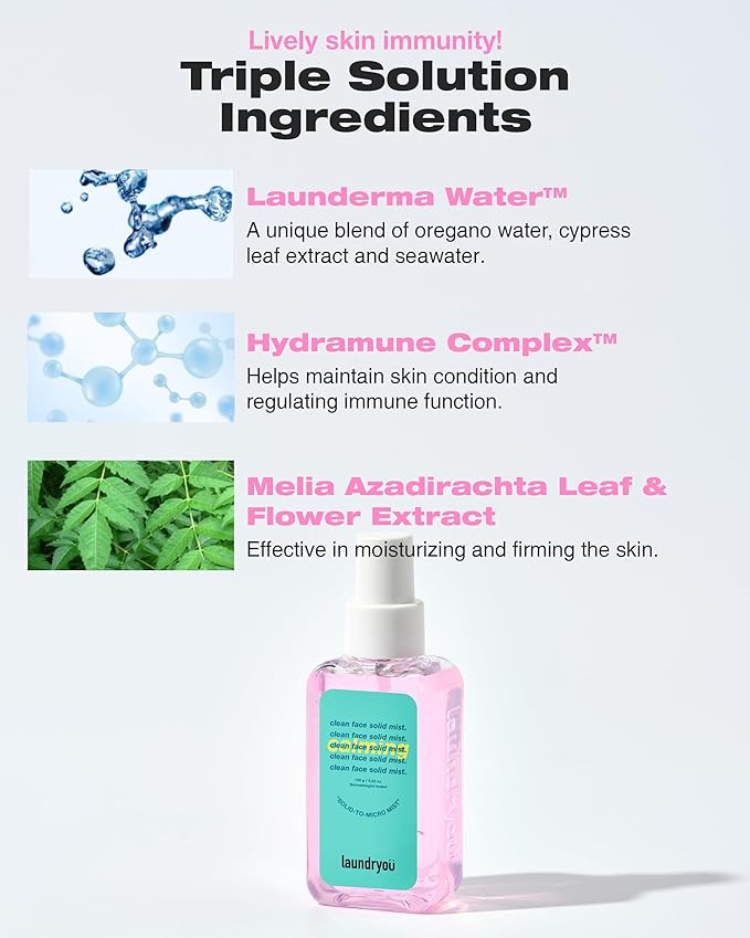 Clean Face Solid Mist - Calming, Hydrating, and Moisturizing Gel-To-Mist Dermatologist Tested Hypoallergenic Facial Spray for Redness Relief and Soothing Irritated Skin - (3.38 fl. oz.)-VivaGrace Women