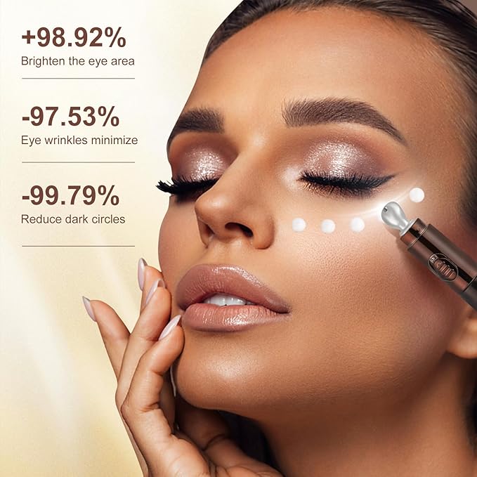 20g Eye Cream with Electric Massager, Moisturizing Anti-Wrinkles Eye Cream, Anti Aging Eye Cream for Dark Circles and Puffiness, Results in 3-4 Weeks to Reduce Fine Lines-VivaGrace Women