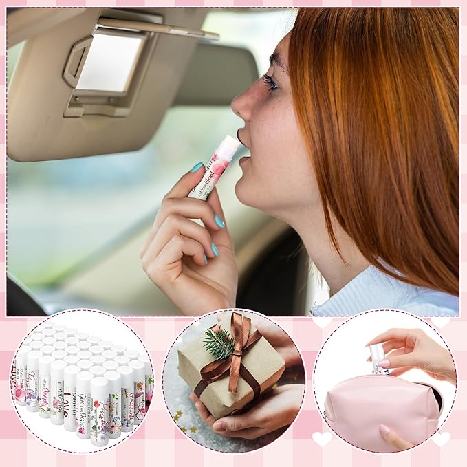 50 Pcs Bible Verse Lip Balm Bulk Christian Gifts for Women Faith Religious Moisturizing Lip Balm with Scripture Inspirational Lip Care Product for Friend Teacher Worker Employee-VivaGrace Women