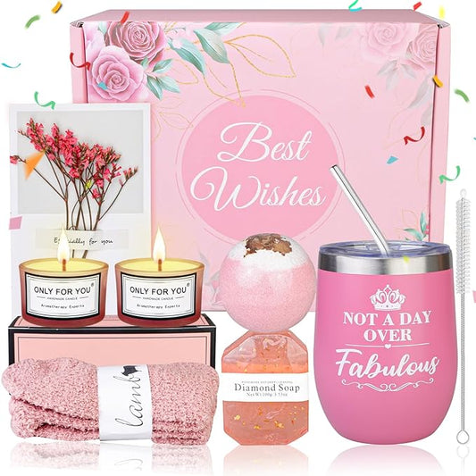 Birthday Gifts for Women - Gift baskets for Women Happy Birthday Gift for Women Friendship Ideas, Spa Self Care Gift for Her Sis Wife Home Bath and Body Works Care Package-VivaGrace Women