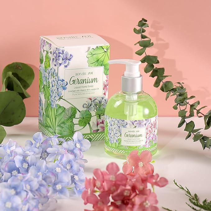 Liquid Hand Soap with Gift Box - Geraniumt - 260ml/ 8.7 fl.oz (Pack of 3)