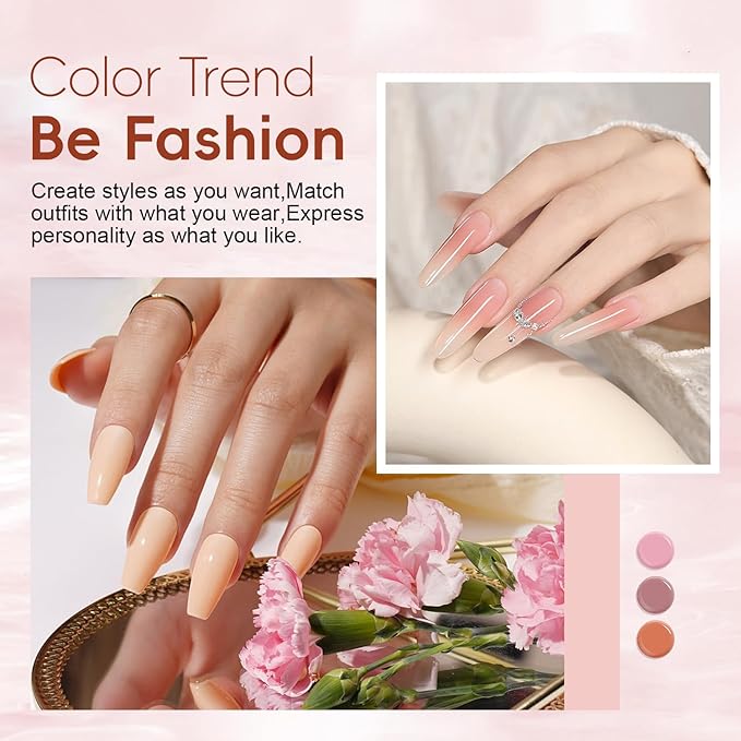 JEWHITENY Poly Extension Gel Kit With 48W LED Nail Lamp 14 Colors Builder Extension Gel All-in-One French Kit Nail Art Design Beginner Kit-VivaGrace Women