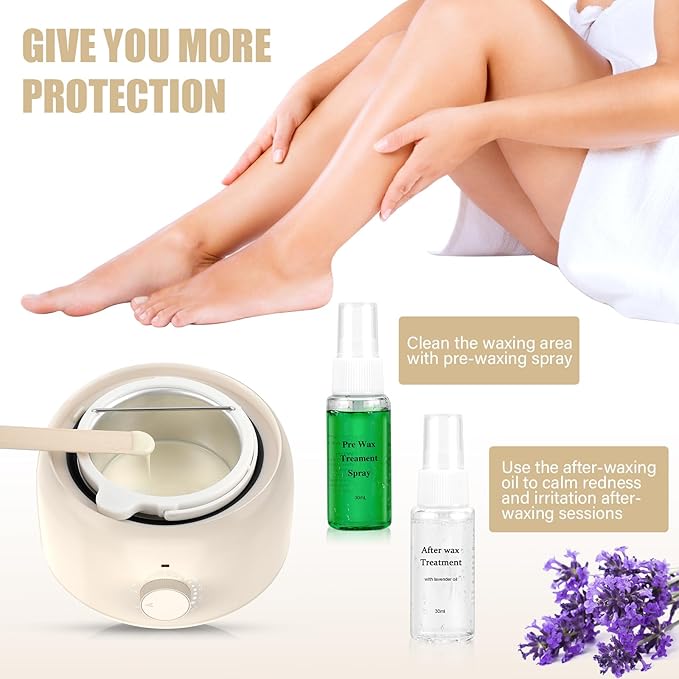 Waxing Kit - TIKESI Wax Warmer for Hair Removal, Hard Wax Kit with 14oz 5 Bags Hard Wax Beans for Full Body, Legs, Face, Eyebrows, Bikini, Brazilian Waxing Kit for Women Men-VivaGrace Women