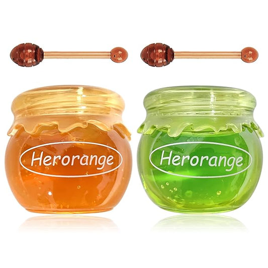 2PCS Bee Lip Balm Honey Pot,Honey Jam Lip Mask,Lip Exfoliating Bee Balm,Lip Exfoliating Bee Balm,Jelly Honey Pot Lip Mask,Hydrating & Prevention Dry and Cracked Lip Scrubs Exfoliator-VivaGrace Women
