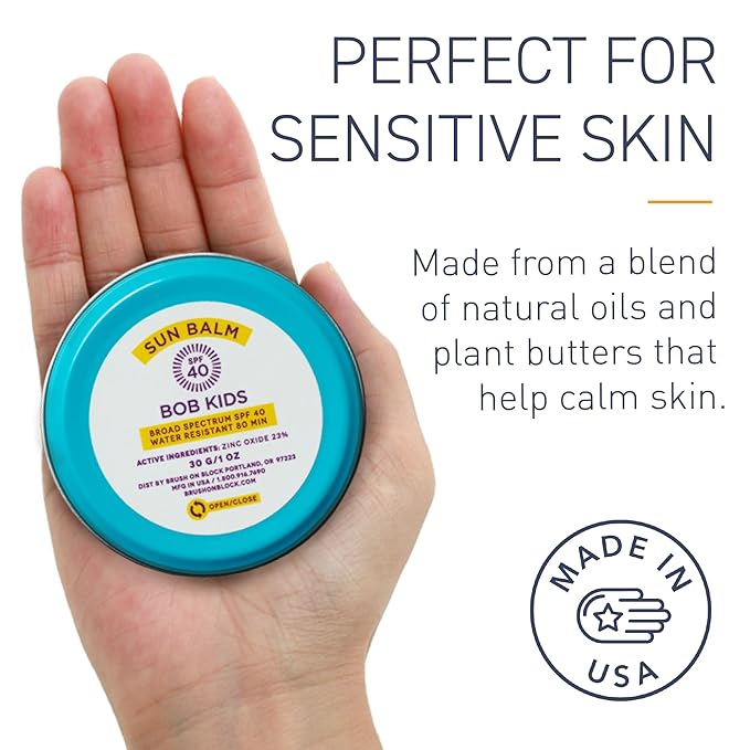 BOB KIDS Balm, SPF 40 Broad Spectrum Mineral Sun Protection, Hydrating, Perfect for Winter and Water Sports, Safe for Sensitive Skin, For All Ages-VivaGrace Women