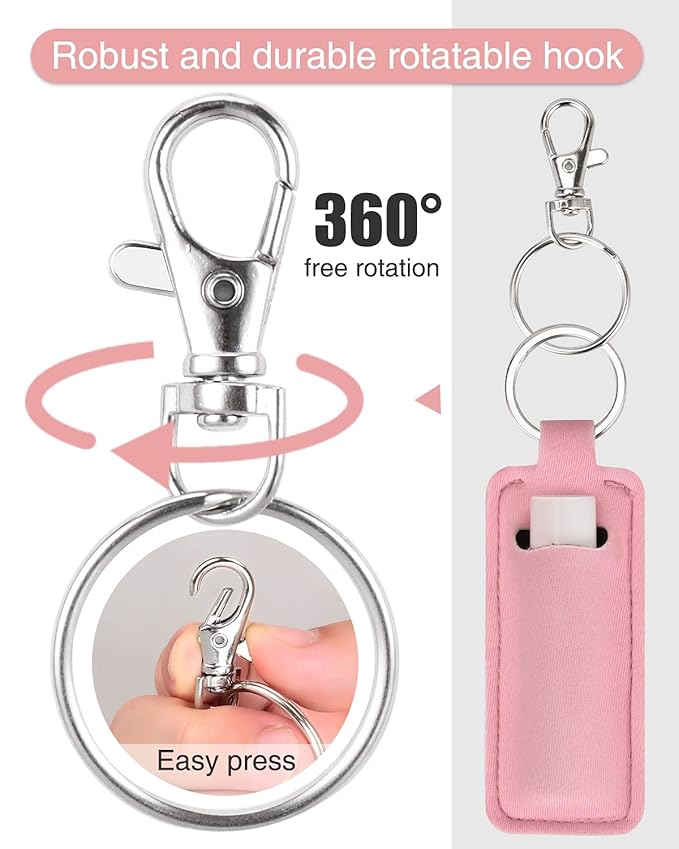 Lip Balm Sleeve Pouch Chapstick Holder With Clip Lipstick Lip Gloss Holder Stocking Stuffers Gift for Women (5pcs)-VivaGrace Women