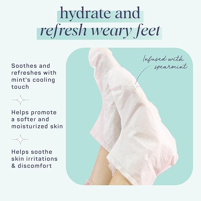 SpaLife Moisturizing Hand Gloves and Foot Sockies Bundle - 4 Hand Gloves & 4 Foot Sockies Set for Hydrating Dry, Cracked Hands and Feet - Repairing Skincare Mini Gift Set-VivaGrace Women