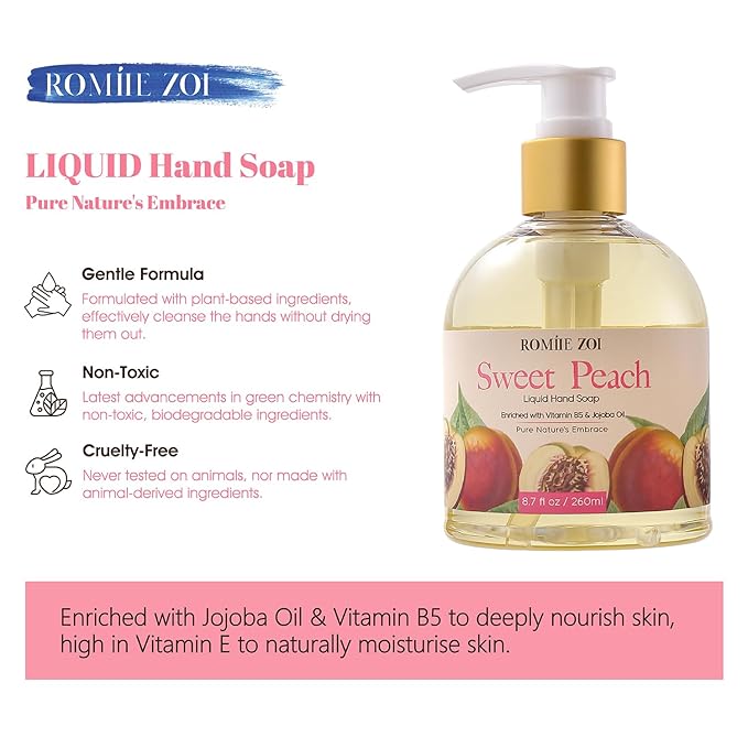 Liquid Hand Soap with Gift Box - Sweet Peach - 260ml/ 8.7 fl.oz