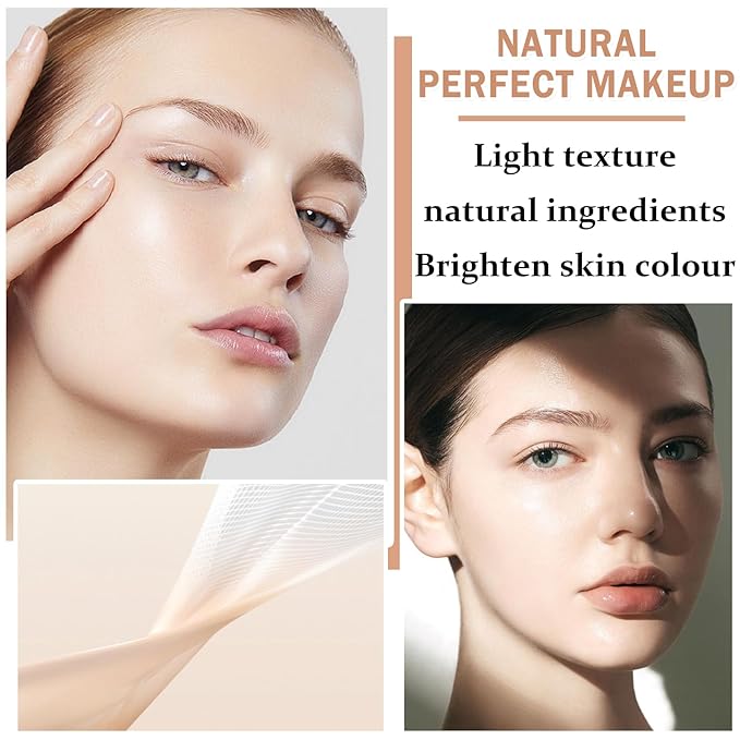 NVLEPTAP Airbrush Foundation Makeup Spray Silky Lightweight Full Coverage Foundation Face Air Cushion Foundation Set with Soft Makeup Brush - 03 Nude-VivaGrace Women