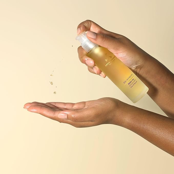 Aromatherapy Associates De-Stress Body Oil Made with Ginger and Rosemary Essential Oils and Arnica Flower Extract (3.4 fl oz)-VivaGrace Women