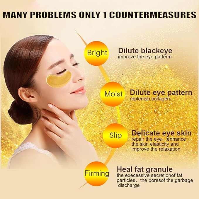 30 PCS Under Eye Collagen Patches,Crystal Pink Collagen Lip Masks，Gold Moisturizing Under Eye Mask，moisturizing skin, anti-chapping and anti-aging.…-VivaGrace Women