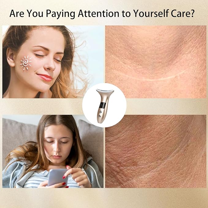 8 Modes&3 Color Facial-Massager-Device(Gold)-VivaGrace Women