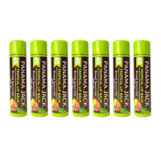 Panama Jack Sunscreen Lip Balm - SPF 45, Broad Spectrum UVA-UVB Sunscreen Protection, Prevents & Soothes Dry, Chapped Lips, Tropical, 7-pack-VivaGrace Women