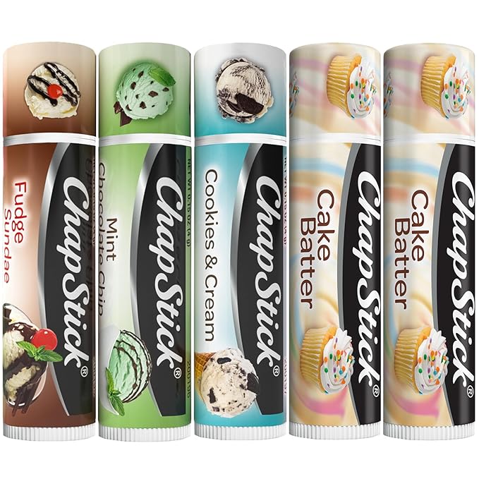 ChapStick Lip Care Bundle – Ice Cream Classics + Cake Batter Lip Balm, 0.15 Ea (5 Piece Set)-VivaGrace Women