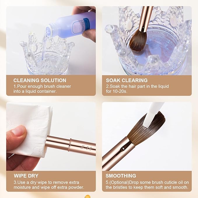 Acrylic Nail Brush Size #16,KEMEISI 100% Pure Kolinsky Nail Art Brushes Sturdy Handle Oval Shaped Acrylic Powder Nail Design Tools for Professional Manicure DIY Home Salon (Gold)-VivaGrace Women