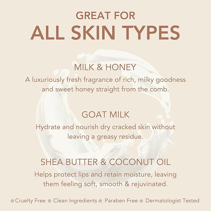Dionis Goat Milk Skincare Milk & Honey Holiday Lip Balm Gift Set - Beeswax, Shea Butter & Coconut Oil Lip Care Products Made in The USA - Cruelty Free Lip Moisturizer For Chapped Lips, 0.28oz 3 Pack-VivaGrace Women