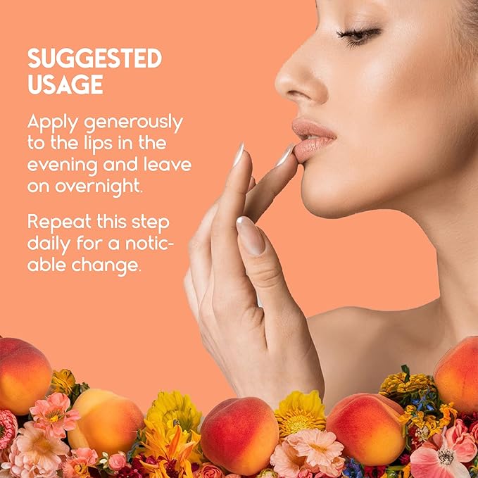 Lip Mask Overnight with Hyaluronic Acid & Collagen, Lip Sleeping Mask for Dry Cracked Lips, Moisturizing, Hydrating, Exfoliating Night Treatment for Lip Care (Peach)-VivaGrace Women