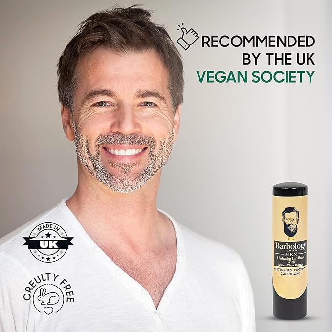 Men's Moisturizing Lip Balm for Chapped Lips with Organic Moroccan Argan Oil, Lightweight Formula Leaves Zero Residue, 0.17oz (Pack of 1)-VivaGrace Women