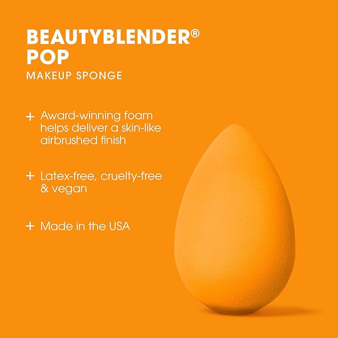 Beautyblender® | Pop Beauty Blender Makeup Sponge, Super-Soft Foam Easily Blends Foundations, Powders & Creams, Made in USA, Reusable, Washable, Streak Free Application, Vegan, Cruelty Free-VivaGrace Women