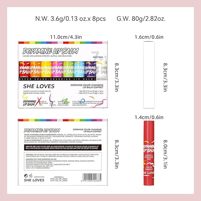 Tinted Lip Balm, Lip Moisturizer For Very Dry Lips, Lip Balm Hydrating, 8pcs Color Lip Balm Set Nourishing Cracked Lips, Lip Tint Lip Care Products Birthday Gifts Set For Teens-VivaGrace Women
