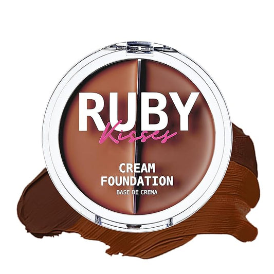 Ruby Kisses 3D Face Creator Cream Foundation & Concealer, 12 Hours Long Lasting, Medium to Full Coverage, Non-Greasy, Ideal for Makeup & Contour Palette (Level 15)-VivaGrace Women