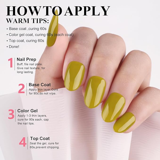 Imtiti Gel Nail Polish, Mustard Yellow Gel Polish, Autumn Gel Polish, 0.5 fl oz