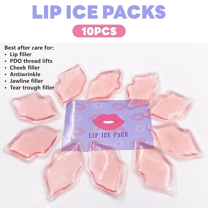 Lip Ice Pack for Cosmetic (10 PCS)，Ice Pack After lip ice treatment, reusable ice pack lip shape ice pack to relieve pain and relax lips, anti-aging lip care ice pack to reduce lip swelling-VivaGrace Women
