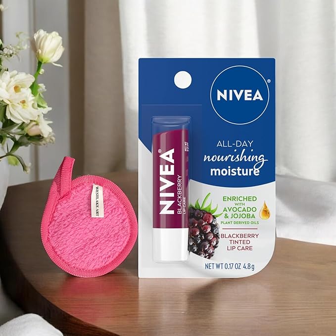 Lip Balm Hydrating, 0.17 Oz, Bundled with Westlake Art Makeup Cleansing Cloth, Enriched with Avocado & Jojoba for Soft, Smooth Lips, Hydrating Lip Balm, Blackberry Scent, Lip Balms & Moisturizers~ [P-VivaGrace Women