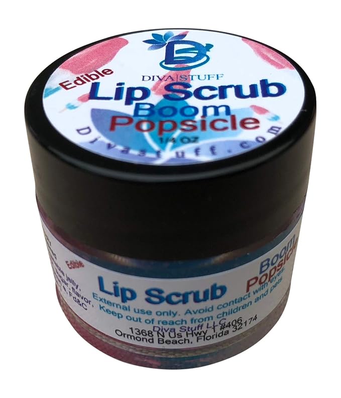 Diva Stuff Ultra Hydrating Lip Scrub for Soft Lips, Gentle Exfoliation, Moisturizer & Conditioner, Boom Popsicle – ¼ oz (Made in the USA)-VivaGrace Women