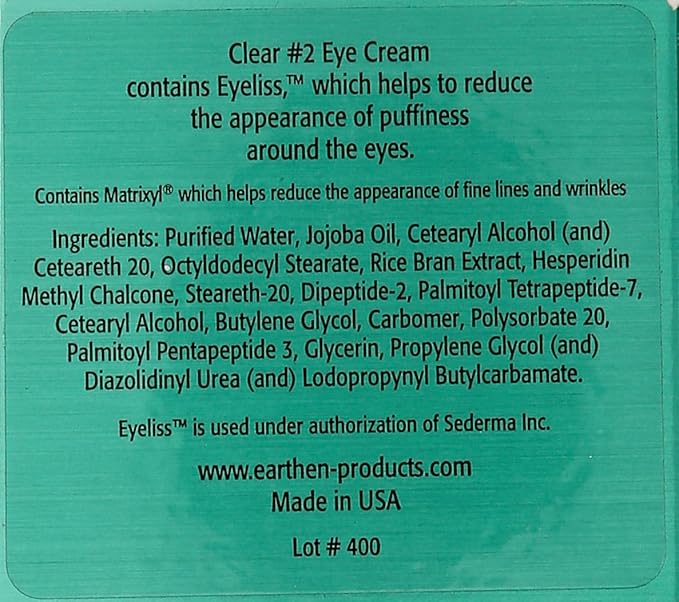 Earthen Clear Eye No.2 with Eyeliss Puffy Eye Treatment, 0.5 Ounce-VivaGrace Women