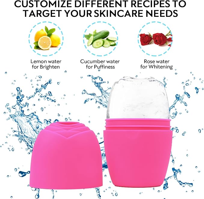LATME Ice Cube Roller for Face Eyes,Reusable Silicone Ice Mold,Womens Gifts,Face Massager Roller Puffiness Migraine Pain Relief and Minor Injury-VivaGrace Women