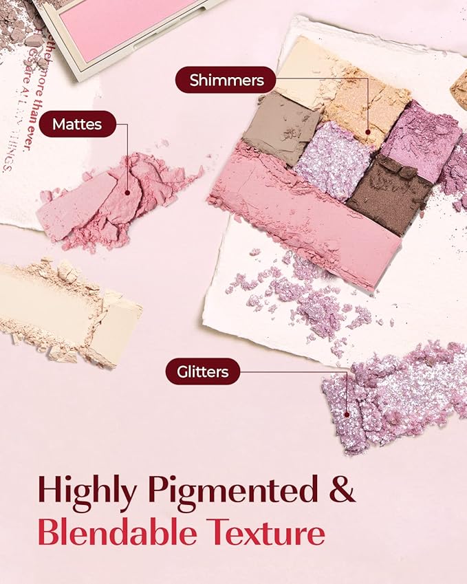 AMTS Eyeshadow Off Sienna & Misty Lavender Palettes Set, Valentine's gifts for teen girls, women | Matte Shimmer Metallic, Long Lasting-VivaGrace Women