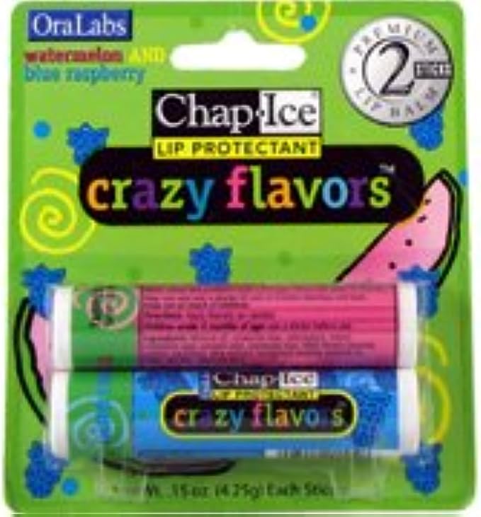 ChapIce Crazy Flavors Lip Balm Watermelon and Blue Raspberry 2 Sticks-VivaGrace Women