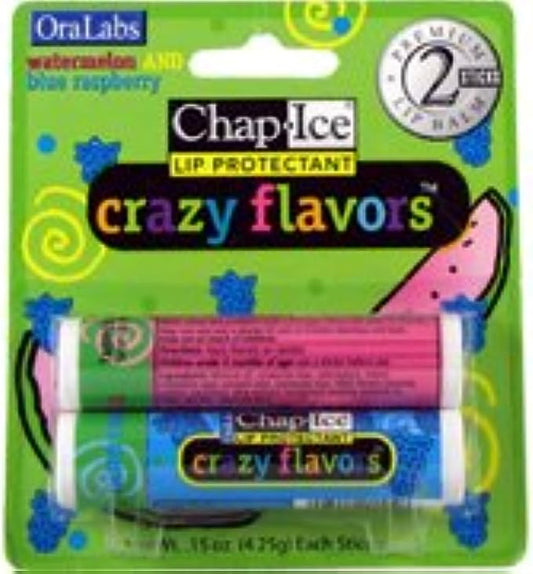 ChapIce Crazy Flavors Lip Balm Watermelon and Blue Raspberry 2 Sticks-VivaGrace Women