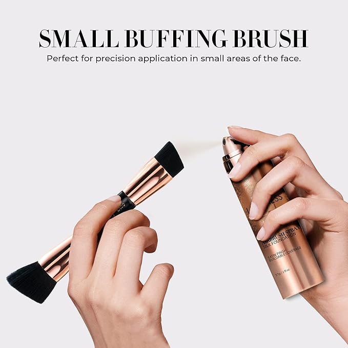 LUMINESS Dual-Sided Angled Buffing Brush - Cruelty-Free Synthetic Bristles Ideal for Foundation & Primer - Soft Fibers Gives Silky Touch on Skin & Creates Flawless Base with Perfect Finish-VivaGrace Women