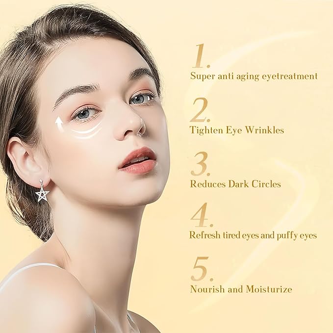 Retinol Eye Cream, Caffeine Eye Cream, Anti Aging Eye Cream for Dark Circles Puffiness Under Eye Bags and Wrinkles, Retinol Eye Cream with Caffeine and Collagen to Smooth Fine Lines and Hydrate Eye Area 20g-VivaGrace Women