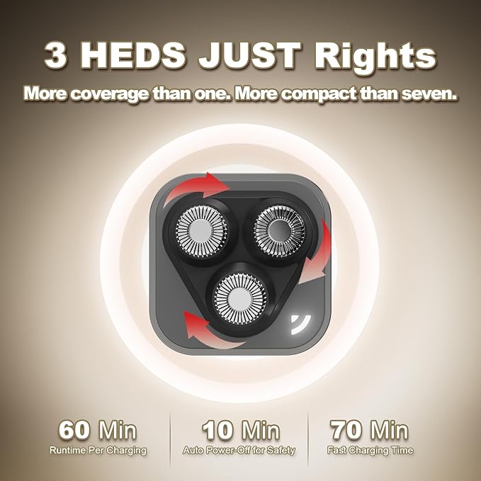 Facial Hair Removal for Women, 3D Floating Blade Rotary Razor, Wet/Dry Electric Shaver, Portable & USB Rechargeable Epilator Hair Remover for Face, Upper Lip, Chin, Arms & Legs (Silver)-VivaGrace Women