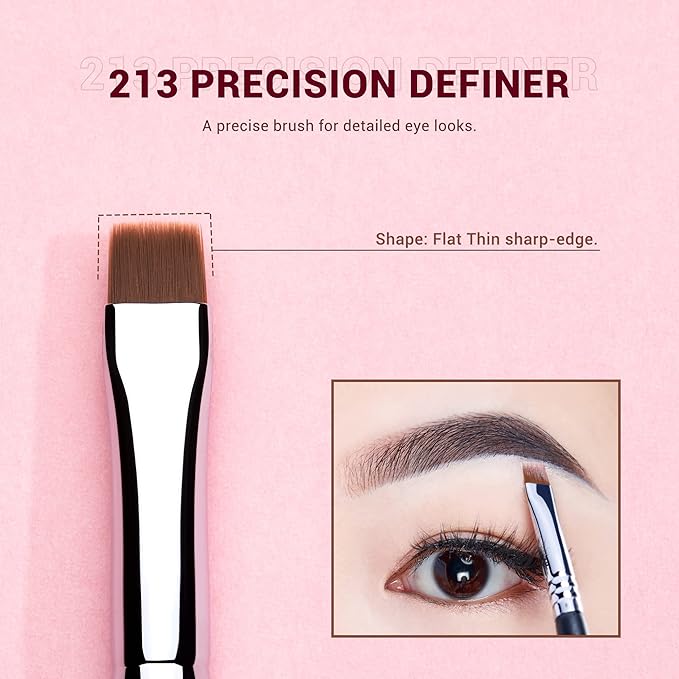 Jessup Eyebrow Makeup Brush Set Professional, Precision Define Sculpt, Flat Angled Spoolie Brushes, Cruelty-Free Synthetic Bristles 3PCS, T326-VivaGrace Women