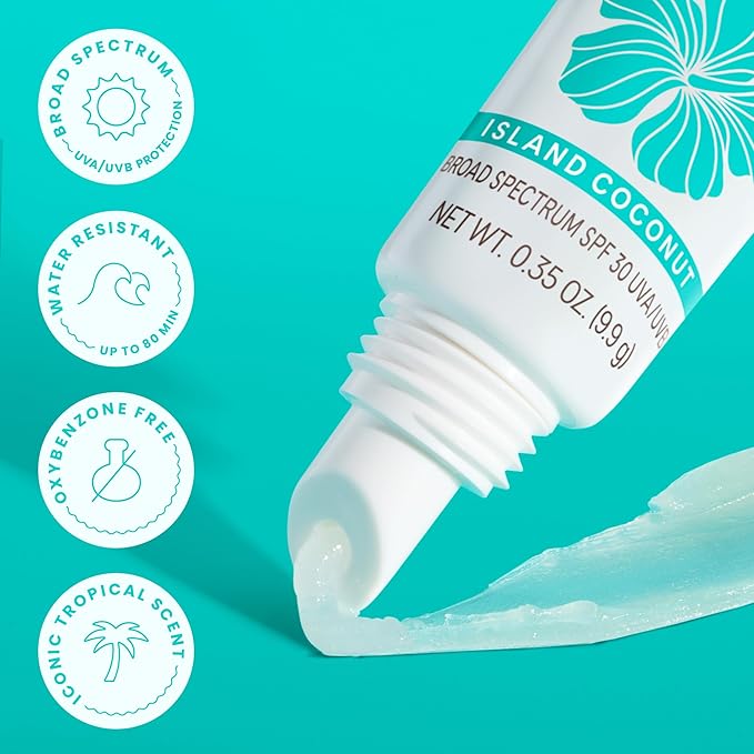 Hawaiian Tropic Lip Sunscreen SPF 30, Island Coconut | SPF Lip Balm, Beach Essentials, Travel Size Sunscreen for Lips, 0.3oz-VivaGrace Women